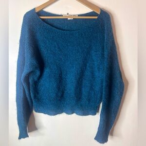 Veronica Beard Super Kid Mohair Baby Alpaca Blue Sweater
